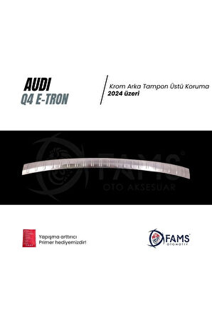 Audi Q4 E-Tron 2024 üzeri Krom Arka Tampon Üstü Koruma (Taşlı) P.Çelik