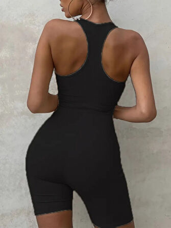 Kadın Sırt Sporcu Kesim Kaşkorse Kumaş Mini Bodycon