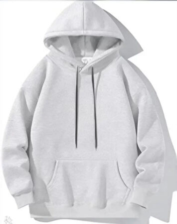 Erkek Uzun Kol Kapşonlu Basic Sweatshirt Hoodie - Siyah