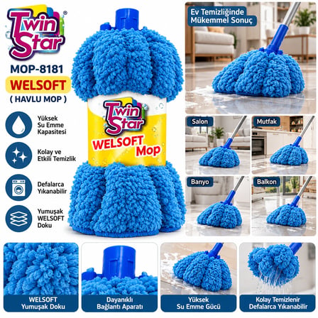 60 Adet Welsoft Havlu Mop