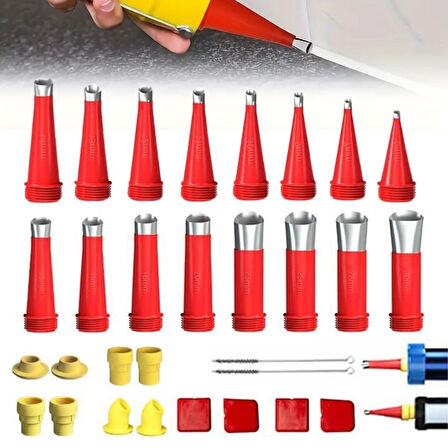 By Nevser®30 Parça Silikon Kalafat Mastik Alet Seti Mastik Ucu