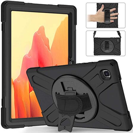 Gpack Samsung Galaxy Tab A7 10.4 T500 2020 Kılıf Defender Tablet Tank Koruma Standlı df2