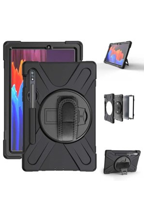 Gpack Samsung Galaxy Tab S7 Plus T970 Kılıf Defender Tablet Tank Koruma Standlı df33  Nano  Kalem