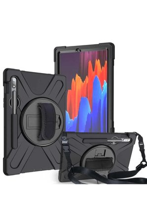 Gpack Samsung Galaxy Tab S7 Plus T970 Kılıf Defender Tablet Tank Koruma Standlı df33  Nano  Kalem