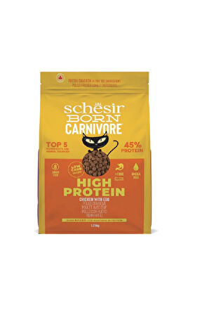 Schesir Born Carnivore Tavuk ve Yumurtalı Tahılsız Kedi Kuru Maması 1.25 Kg.