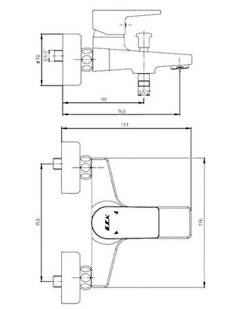 E.C.A Dalia 102102488 Gümüş Banyo Bataryası