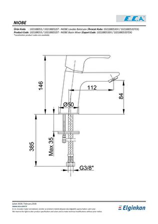 E.C.A NİOBE LAVABO BATARYASI -102188053