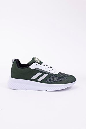 Dijital Baskılı Unisex Yeşil Sneaker - Beyaz Desenli Günlük Ayakkabı