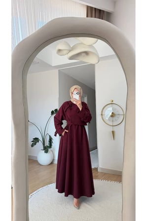 Molly Nelly Kadın Uzun Tesettür Trenç Elbise