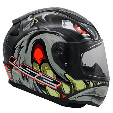 LS2 RAPID 2 SPOX GRİ-KIRMIZI KASK