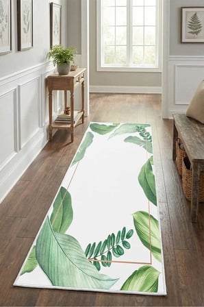 Zarafet2526 Modern Dijital Baskı Yıkanabilir Kaymaz Yolluk Halı Açık Gri