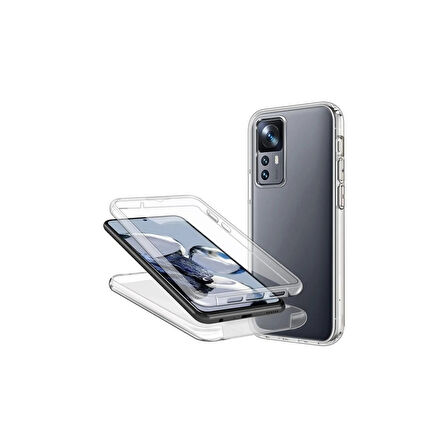 Gpack Xiaomi 12T Kılıf Ön Arka Şeffaf Silikon Koruma
