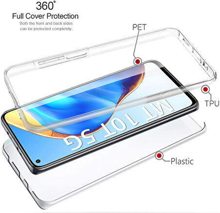 Gpack Xiaomi Redmi 10 Kılıf Ön Arka Şeffaf Silikon Korum