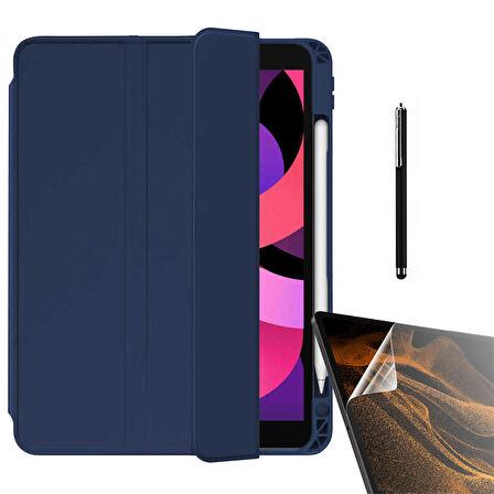 Gpack Apple iPad 10.2 2021 9.Nesil Kılıf Kalem Bölmeli Arkası Şeffaf Standlı nt11  Nano  Kalem