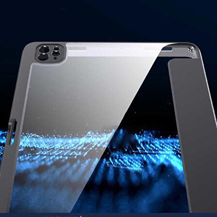 Gpack Apple iPad Air 10.9 2020 4.Nesil Kılıf Kalem Bölmeli Arkası Şeffaf Standlı nt22  Nano  Kalem