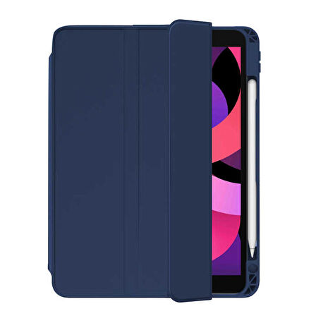 Gpack Apple iPad Pro 12.9 2021 5.Nesil Kılıf Kalem Bölmeli Arkası Şeffaf Standlı nt2