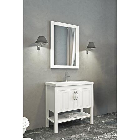 HELEN 80 CM BANYO DOLABI BEYAZ - BOY DOLAP HARİÇ 