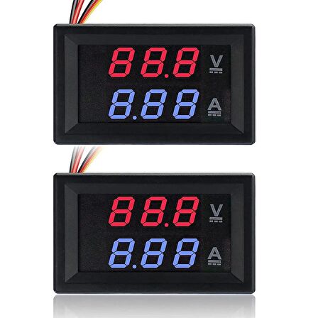 0.28 inç 100V 10A Çift LED Ekranlı Voltmetre ve Ampermetre Modülü