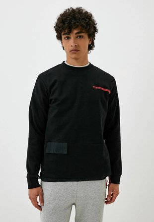 Erkek Sweatshirt Siyah Cep Detaylı 3 İplik Aksesuarlı Sweatshirt NCS JEANS 1641