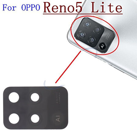 Tkgz Oppo Reno 5 LİTE Arka Kamera Camı Lens Yapışkanlı