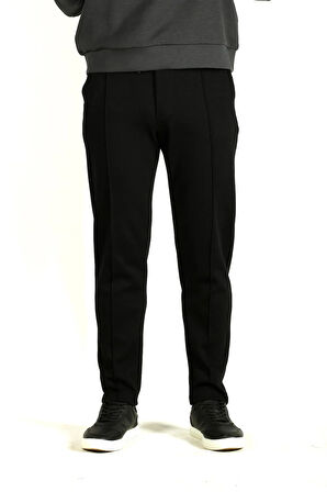 Erkek Siyah Bel İpli Slim Fit Yan Cepli Armürlü Jogger Pantolon NCS JEANS 1642