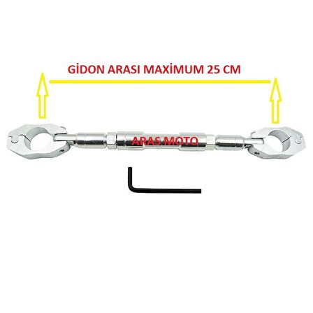 Motosiklet Gidon Barı Ayarlanabilir Dengeleyici Ara Bar Gri Renk 22 Mm Gİdon -Arasmoto