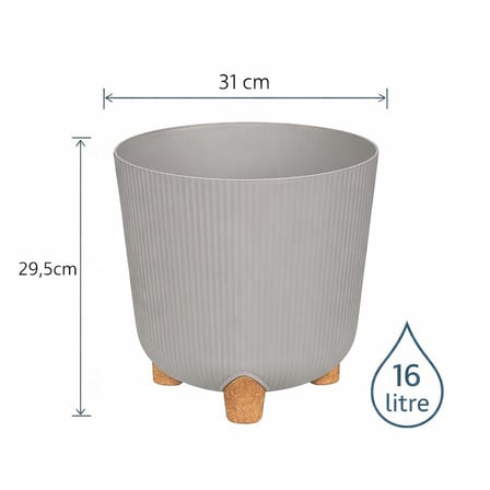 Omnipazar ELF-453 Dekoratif Derin Nostalji Ayaklı Saksı Takımı 16 Litre 