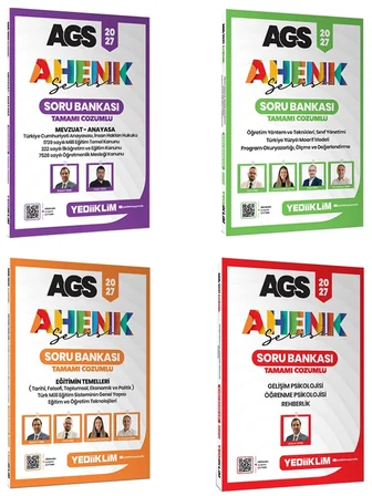 Yediiklim 2027 AGS Ahenk Serisi Tamamı Çözümlü Soru Bankası Seti 4 Kitap
