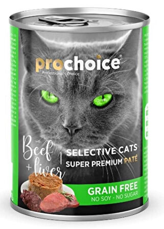 Pro Choice Kedi Konservesi Ezme Biftekli 400 Gr. X 12 Adet