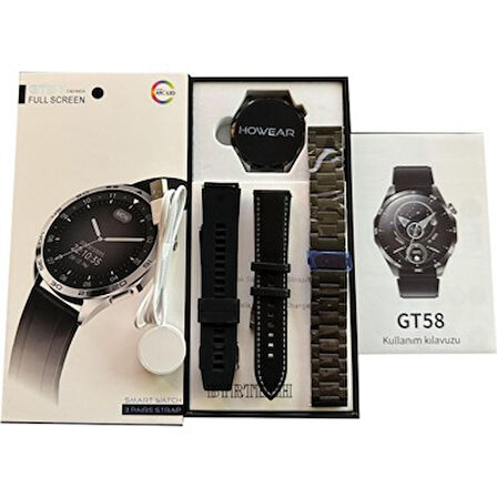 SMRT WTCH GT58GT58 AMOLED FULL SCREEN 3 KORDONLU