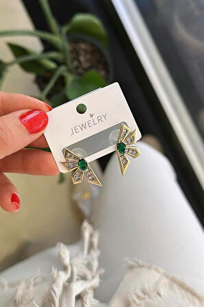 Çiçek Küpe - Yeşil