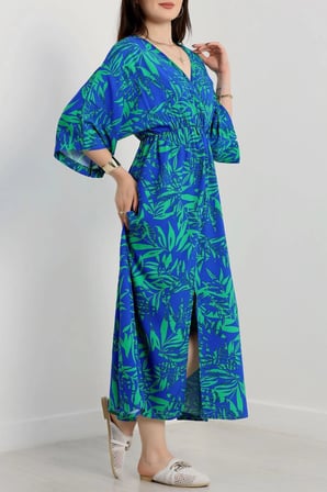 Modi Green Kruvaze Yaka Desenli Elbise Benettonsaks - 90354.1247.