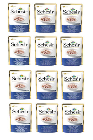 Schesir Pouch Ton Balıklı ve Levrekli Kedi Yaş Maması 85 Gr. X 12 Adet