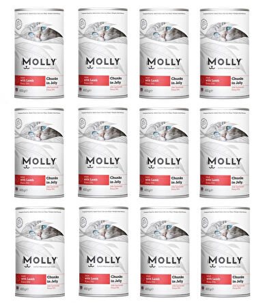 Molly Kuzu Etli Jöleli Kedi Konservesi 400 Gr. X 12 Adet