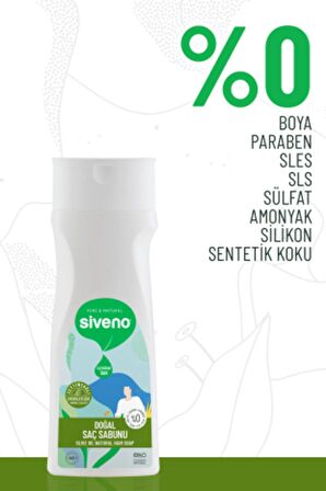 Siveno %100 Doğal Saç Sabunu Zeytinyağlı Bal Avokado 9 Değerli Bitki Erkekler İçin Bitkisel Şampuan 300 ml