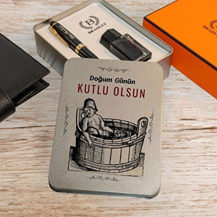 Kişiye Özel Metal Kutulu Şık Dolma Kalem Seti – Doğum Günü Hediyesi