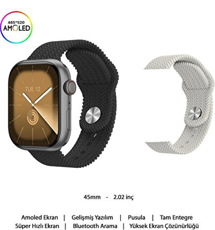 HK 9 PRO(ORJ)-Amoled Ekran-Smart Watch Wearfit Pro 2.0-2'inç Sesli Asistan Kablosuz Şarj Tam Ekran