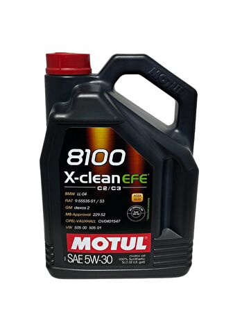 Motul 8100 X-Clean C2/C3 5W-30 Tam Sentetik Motor Yağı 5 Litre