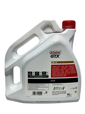 Castrol GTX 20W-50 Motor Yağı 4 Litre