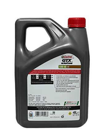 Castrol GTX Ultraclean 10W-40 A/B Motor Yağı 4 Litre