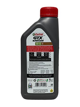 Castrol GTX Ultraclean 10W-40 A/B Motor Yağı 1 Litre