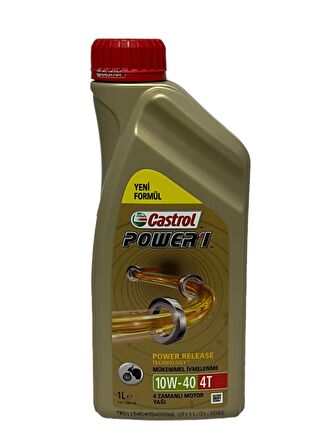 Castrol Power1 10W-40 4T Motosiklet, 4 Zamanlı Motor Yağı 1 Litre