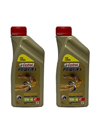 Castrol Power1 10W-40 4T Motosiklet, 4 Zamanlı Motor Yağı 1 Lt. 2 Adet