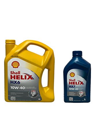 Shell Helix HX6-HX7 10W-40 Sentetik Motor Yağı 4+1 Litre