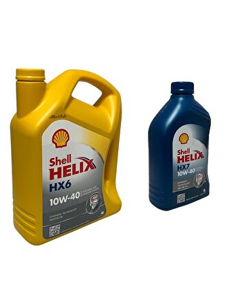 Shell Helix HX6-HX7 10W-40 Sentetik Motor Yağı 4+1 Litre