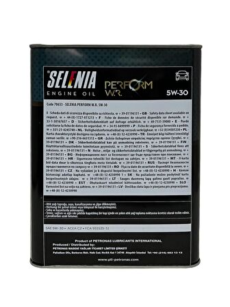 Petronas Selenia 5W-30 Tam Sentetik Motor Yağı 3.2 Litre