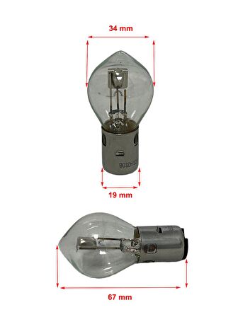 Motosiklet Tipi S2 12V 35/35W BA20D Ampul