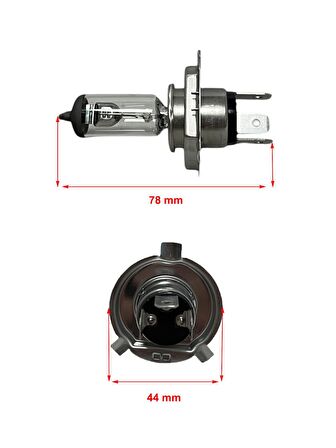 H4 Eco 12V 55/60W P43T Tırnaklı Far Ampulü