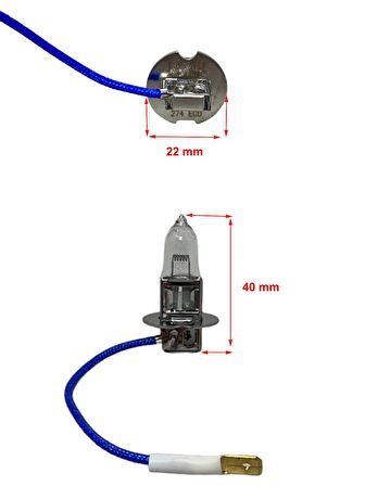 H3 24V 70W P22S Kablolu Halojen Ampul