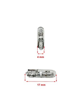 T5 12V 1,2W Küçük Dipsiz Gösterge Ampulü 10 Adet